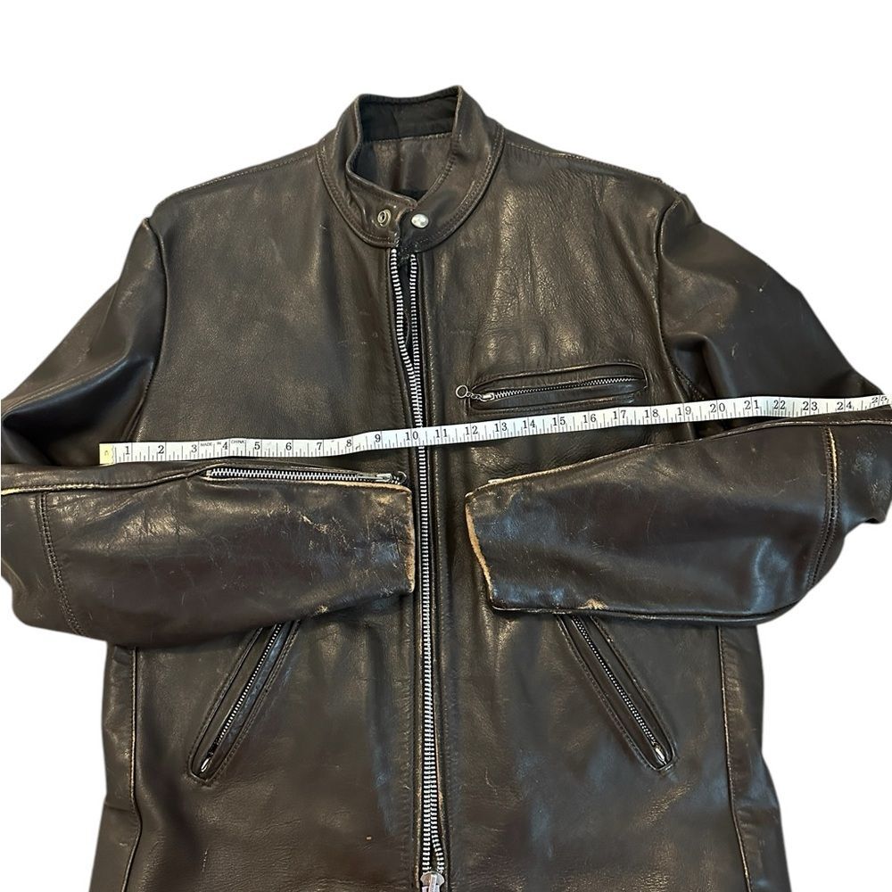 Vanson Leather Motorcycle Jacket Size Large Color Brown - Picture 12 of 16